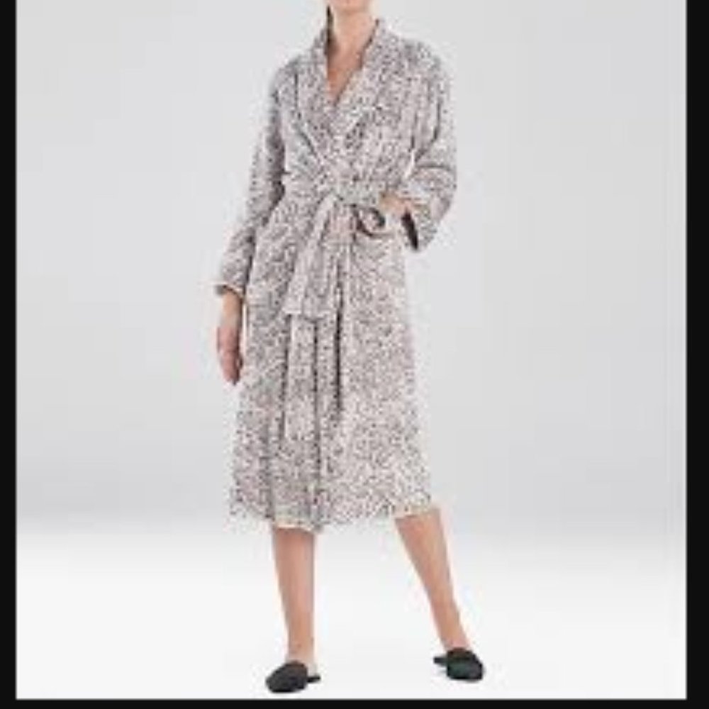 Oscar de la Renta leopard print fuzzy robe sz S/M